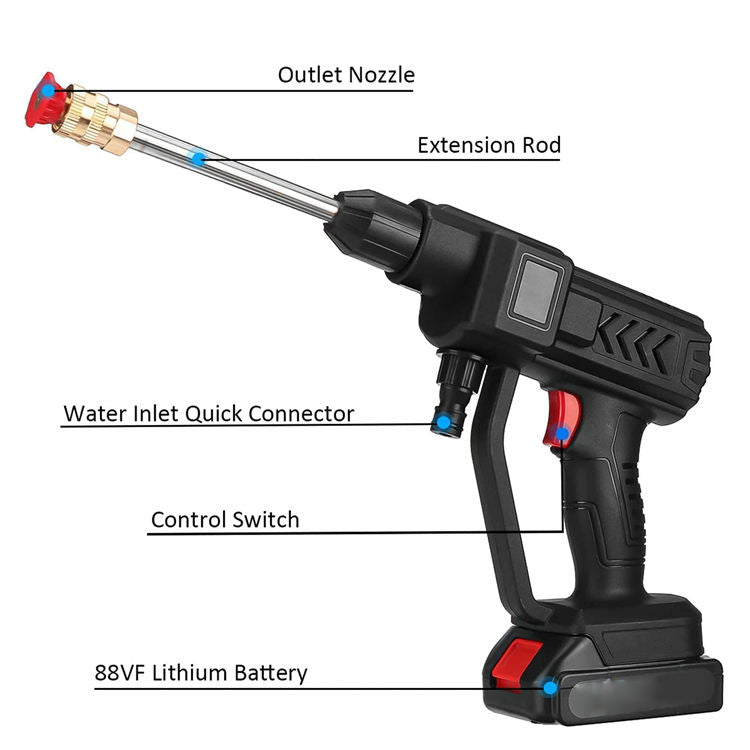 21V High-pressure brass nozzle handheld lithium battery cleaner