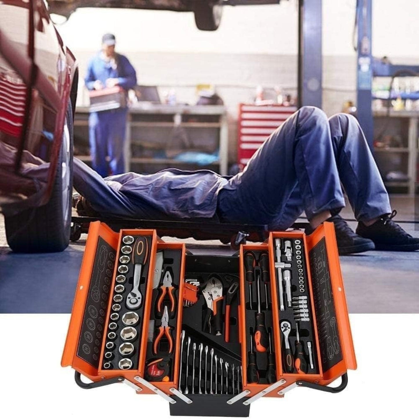 （Clearance Sale）85-piece multi-layer foldable auto repair and home decoration tool set