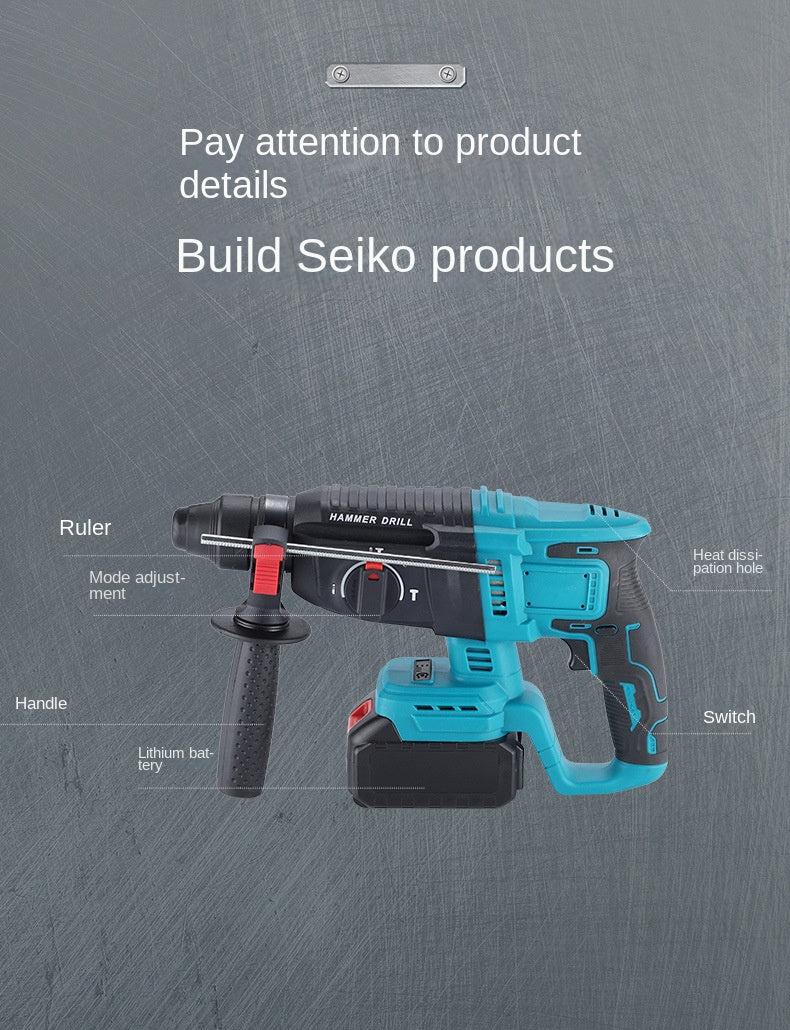3-in-1 cordless impact drill for industrial concrete wall drilling